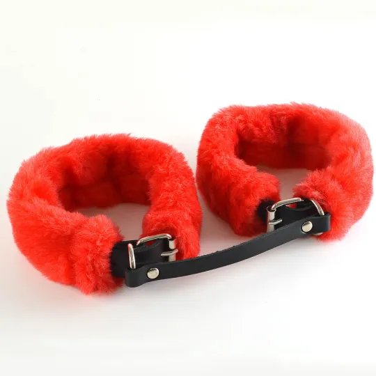 Наручники Lite красный мех