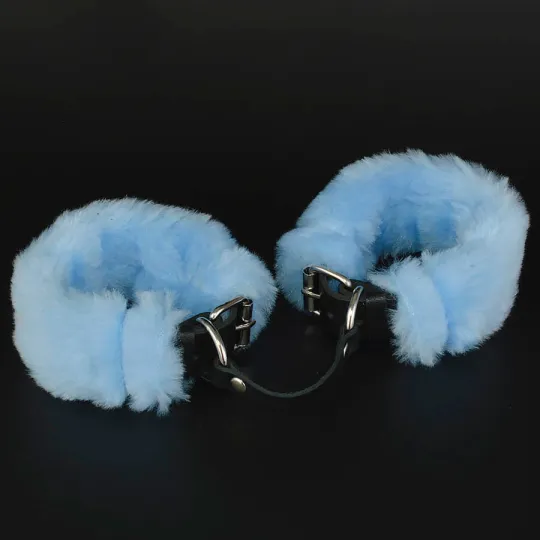 Наручники Lite голубой мех