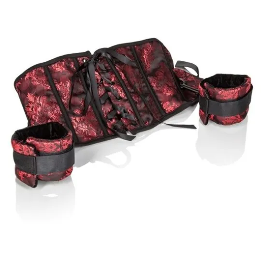 Корсет с наручниками Scandal Corset with Cuffs красный с черным