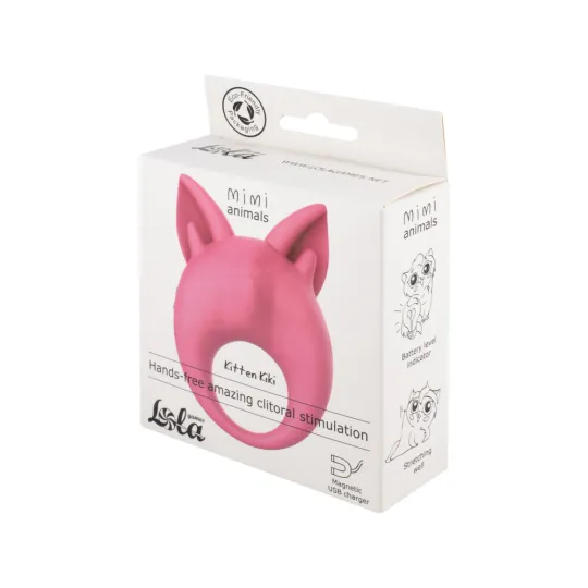 ПЕРЕЗАРЯЖАЕМОЕ КОЛЬЦО ДЛЯ КЛИТОРАЛЬНОЙ СТИМУЛЯЦИИ MIMI ANIMALS KITTEN KIKI PINK 7200-01LOLA