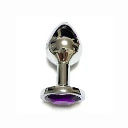 Анальная пробка с кристаллом (Фиолетовый) Большая