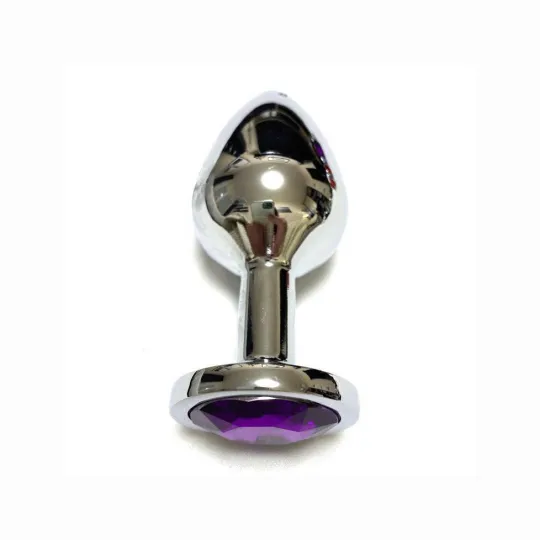 Анальная пробка с кристаллом (Фиолетовый) Большая