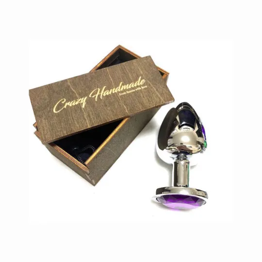 Анальная пробка с кристаллом (Фиолетовый) Большая