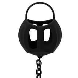 Анальная втулка Black Velvets с кольцом для пениса и клеткой для мошонки