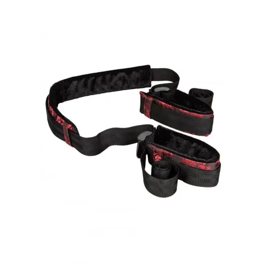 Наножники Scandal Love Sling с длинным ремешком черные с красным