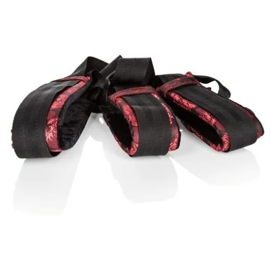 Наножники Scandal Love Sling с длинным ремешком черные с красным