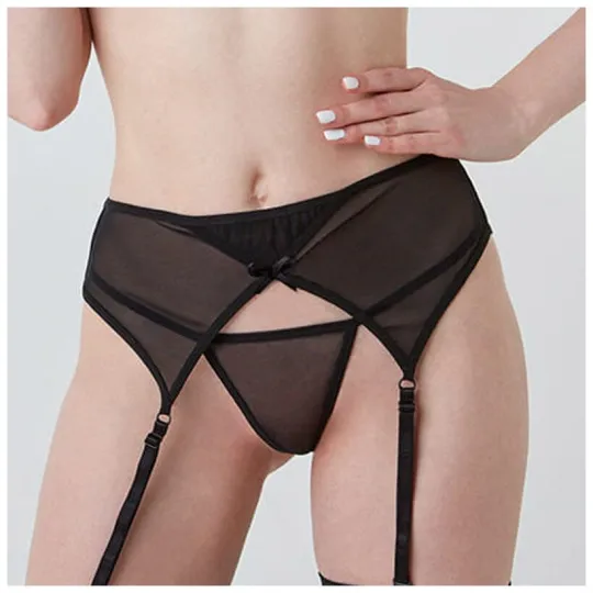 Завлекающий пояс для чулок из черной сетки (Hold on love)S/M