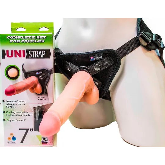 ТРУСИКИ С ДВУМЯ НАСАДКАМИ ДЛЯ СТРАПОНА  "UNI STRAP 7"