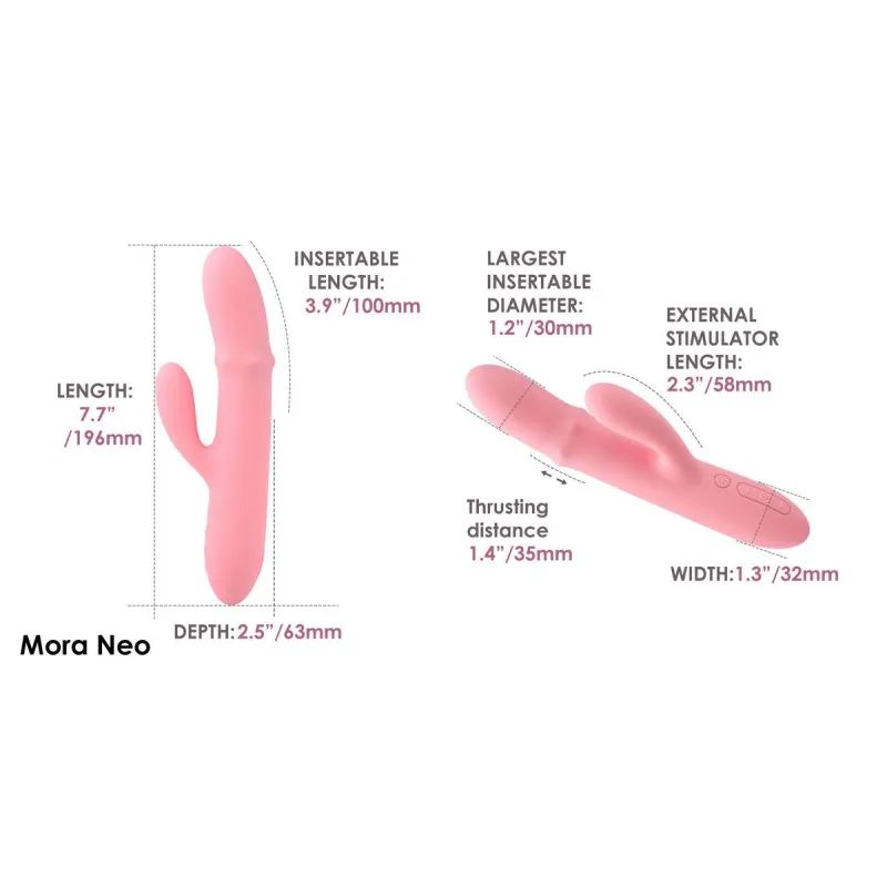 Mora Neo Интерактивный вибростимулятор-кролик с кольцом из бусин
