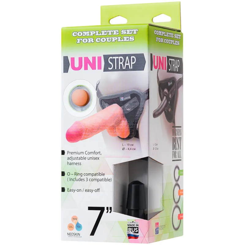 ТРУСИКИ С ДВУМЯ НАСАДКАМИ ДЛЯ СТРАПОНА  "UNI STRAP 7"