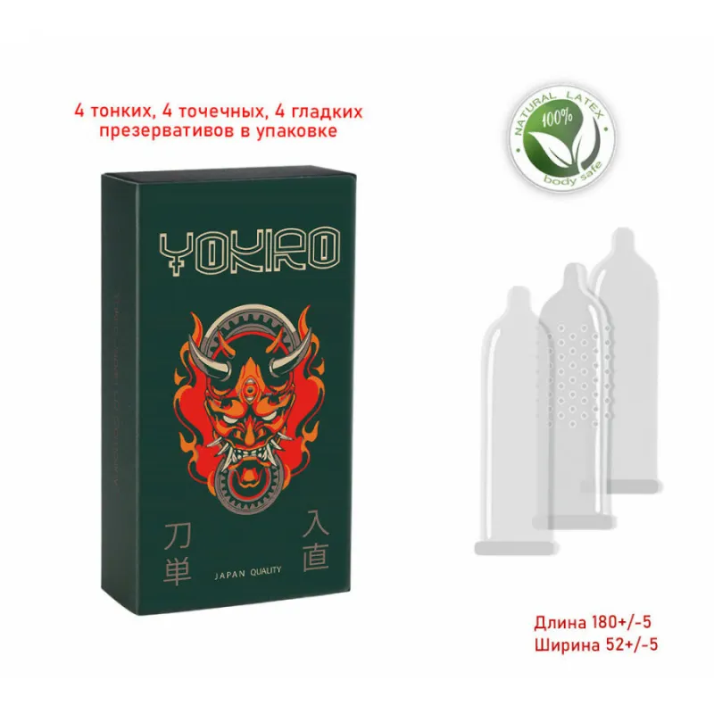 Презервативы YOKIRO ассорти, №12