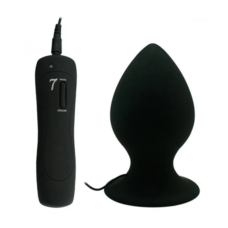 Виброплаг с выносным пультом Mega Anal Plug 7 Mode Vibe, Чёрный
