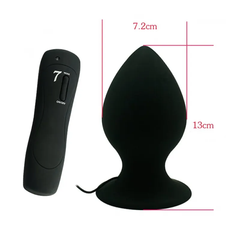 Виброплаг с выносным пультом Mega Anal Plug 7 Mode Vibe, Чёрный