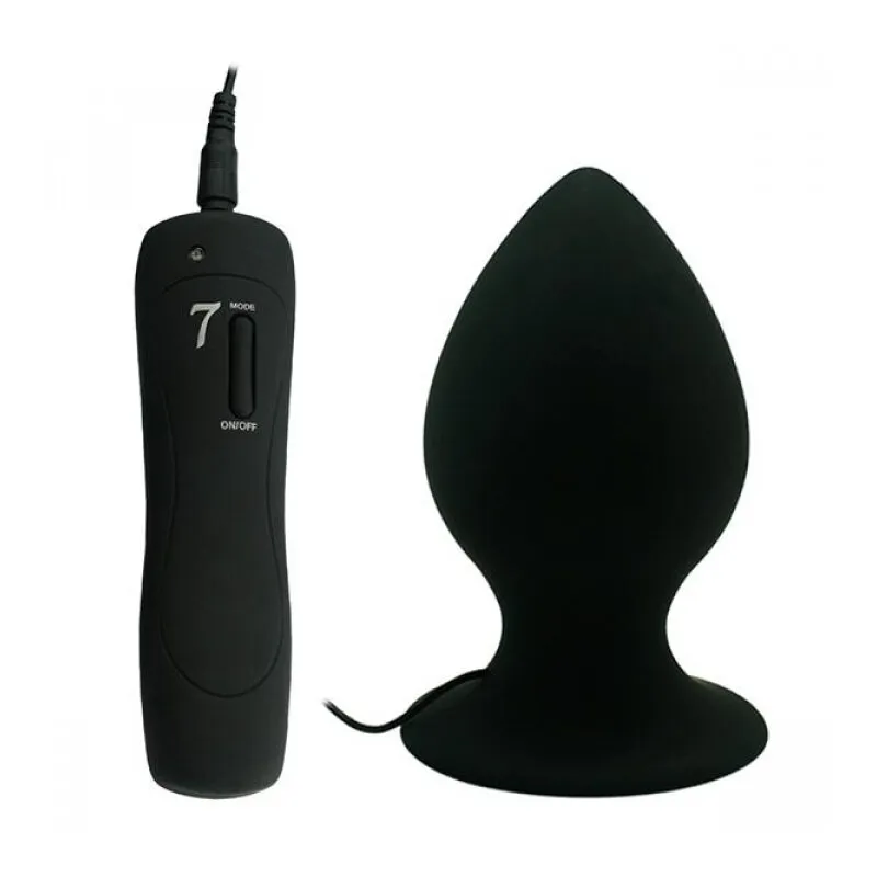 Виброплаг с выносным пультом Mega Anal Plug 7 Mode Vibe, Чёрный
