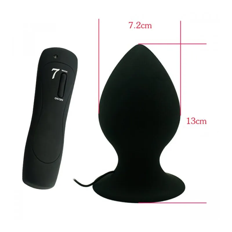 Виброплаг с выносным пультом Mega Anal Plug 7 Mode Vibe, Чёрный