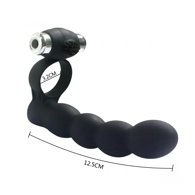 Вибронасадка Vander "Double Penetration Beads", Чёрный