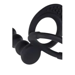 Насадка на пенис для двойного проникновения Black&Red by TOYFA, силикон, черная, 19,5 см