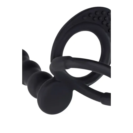 Насадка на пенис для двойного проникновения Black&Red by TOYFA, силикон, черная, 19,5 см