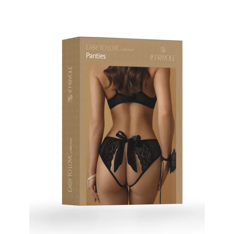 Трусики черные с доступом и бантом сзади (Easy to love) L/XL