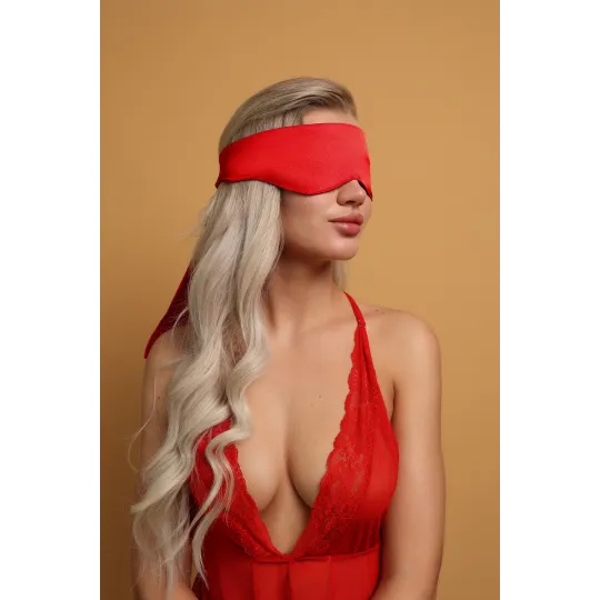 Нежная цельноатласная маска красная (Base)