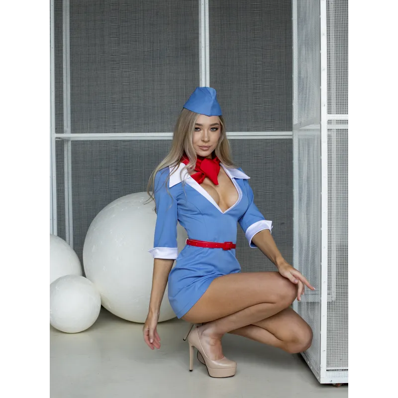 Костюм сексуальной стюардессы (Premium) S/M