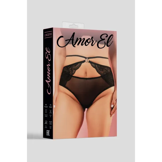 Черные трусики в размере Queen-Size