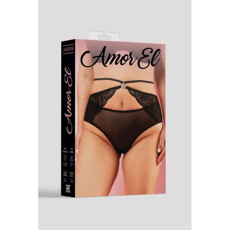 Черные трусики в размере Queen-Size