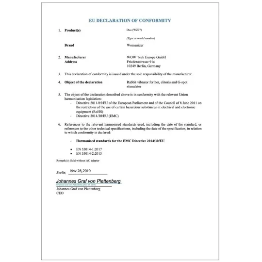 Бесконтактный клиторальный стимулятор Womanizer Duo 2 черный