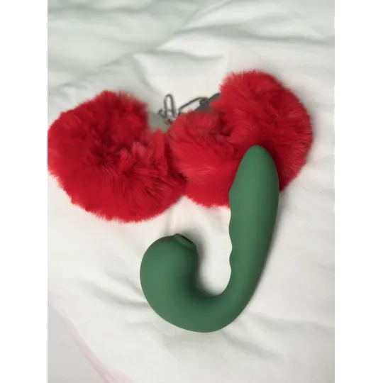 Вибратор с вакуумной стимуляцией Duo Viro из жидкого силикона (SENSORA)