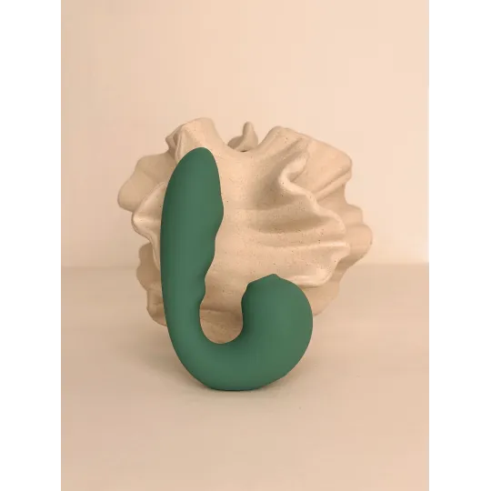 Вибратор с вакуумной стимуляцией Duo Viro из жидкого силикона (SENSORA)