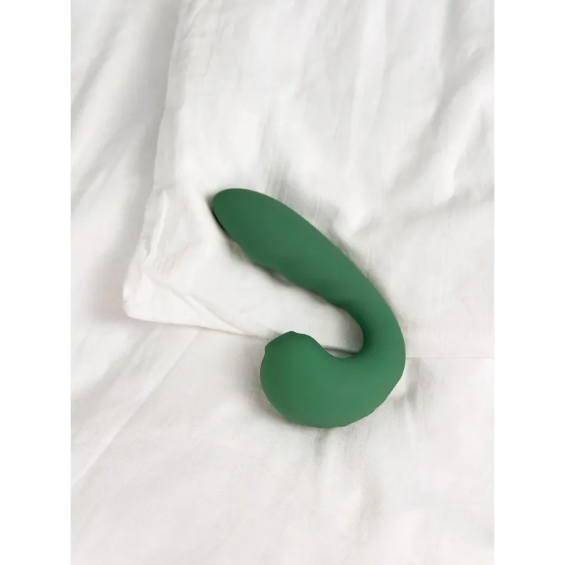 Вибратор с вакуумной стимуляцией Duo Viro из жидкого силикона (SENSORA)