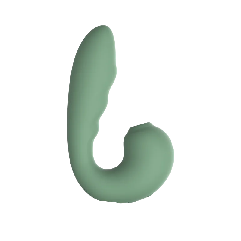 Вибратор с вакуумной стимуляцией Duo Viro из жидкого силикона (SENSORA)