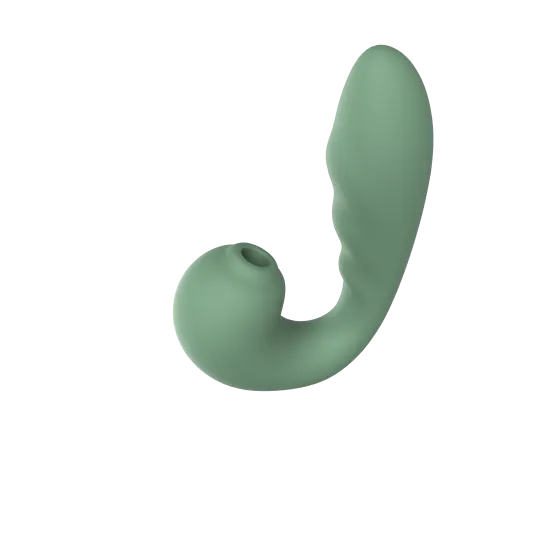 Вибратор с вакуумной стимуляцией Duo Viro из жидкого силикона (SENSORA)