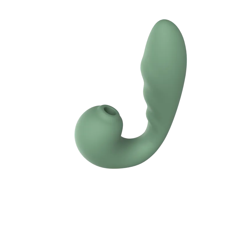 Вибратор с вакуумной стимуляцией Duo Viro из жидкого силикона (SENSORA)