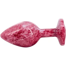 Эмалированная анальная пробка из алюминия с красным кристаллом