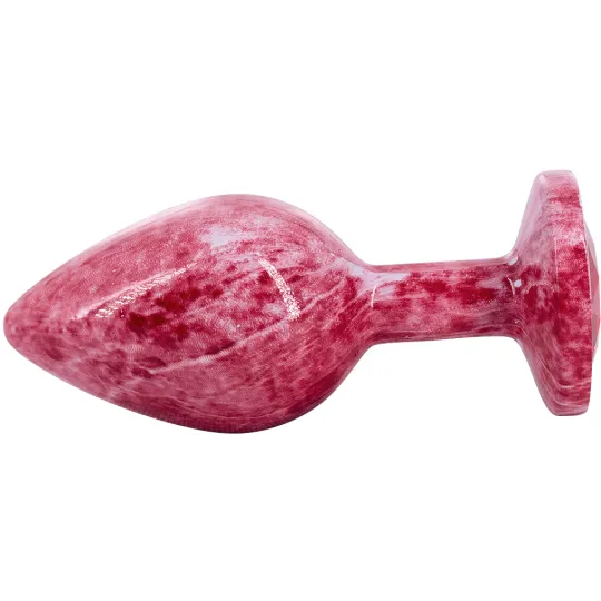 Эмалированная анальная пробка из алюминия с красным кристаллом