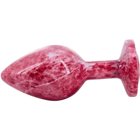 Эмалированная анальная пробка из алюминия с красным кристаллом