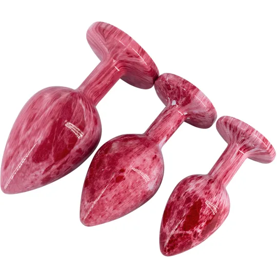 Эмалированная анальная пробка из алюминия с красным кристаллом