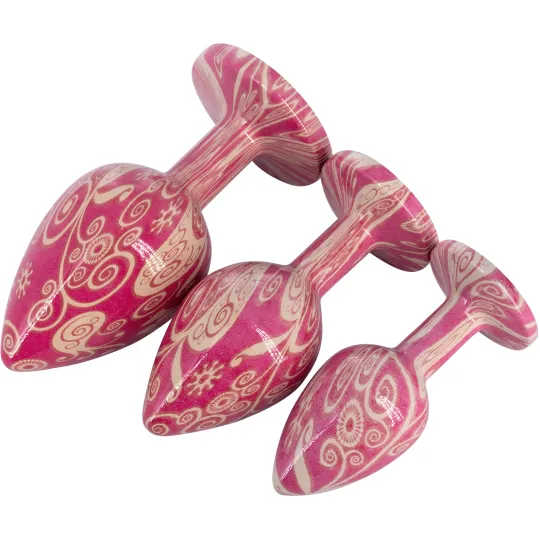 Эмалированная анальная пробка из алюминия с ярко розовым кристаллом