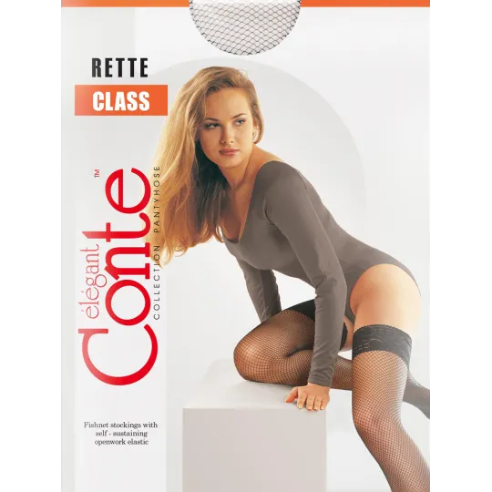 Чулки Conte Rette сетка, 1/2 натур