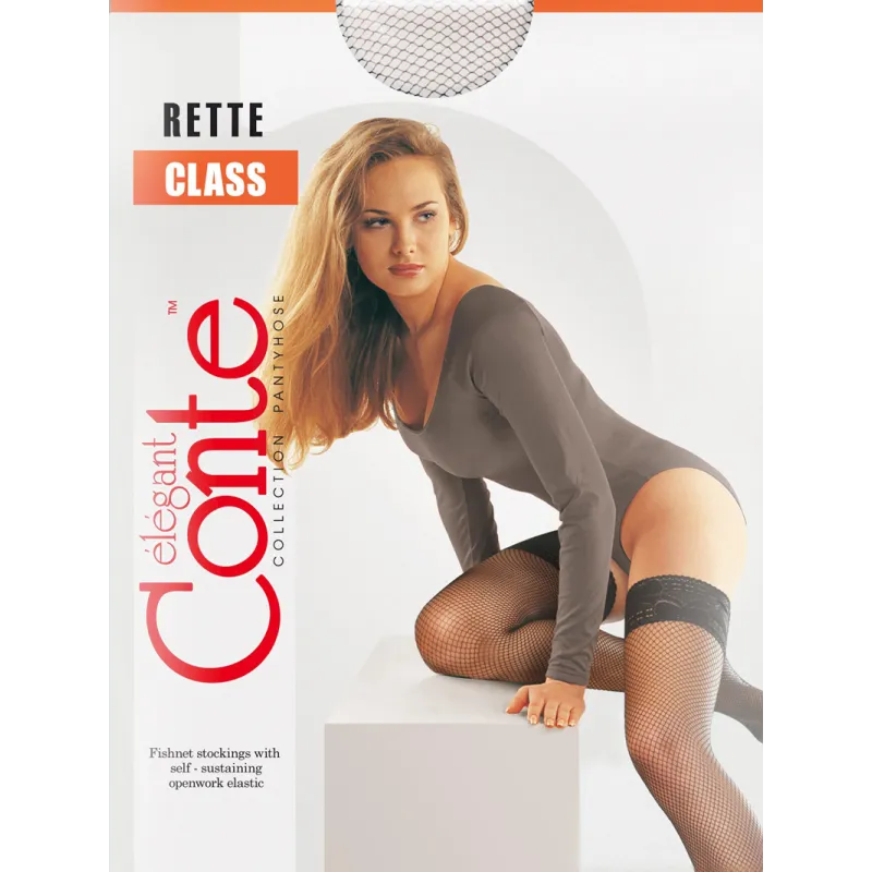 Чулки Conte Rette сетка, 1/2 натур