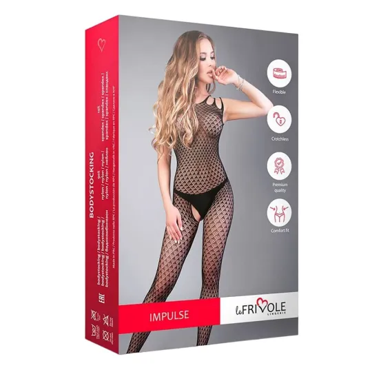 Боди-комбинезон черный мелкий рисунок (Impulse)