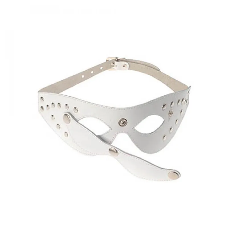 Маска кожанная белая
