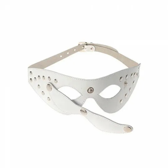 Маска кожанная белая