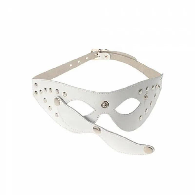 Маска кожанная белая