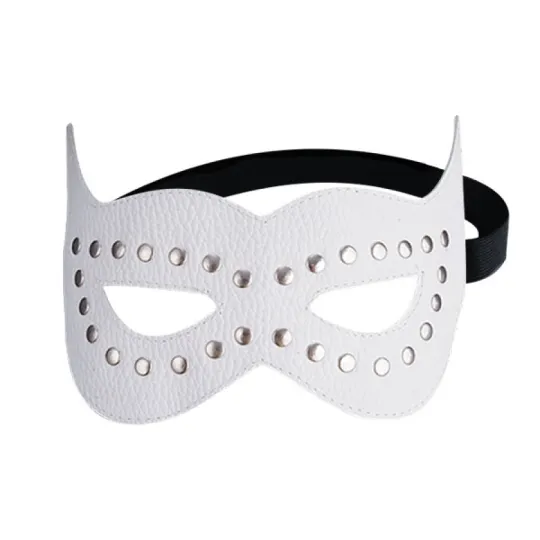 Маска кожаная белая