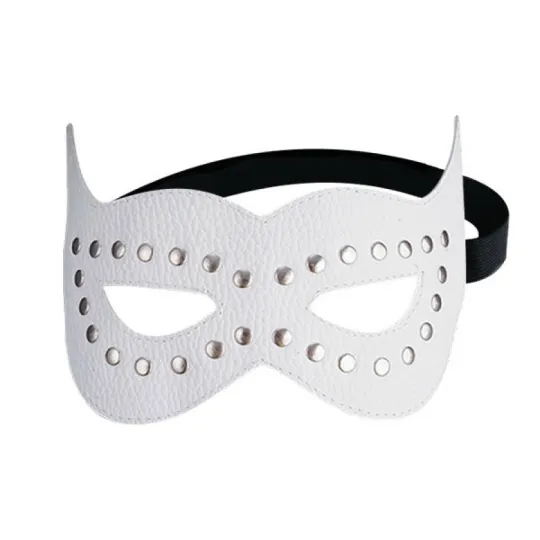 Маска кожаная белая