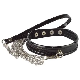 Ошейник узкий с поводком