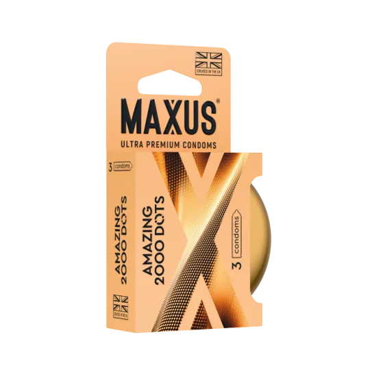 Презервативы MAXUS 2000 Amazing Dots №3 в железном кейсе, точечные, 3 шт