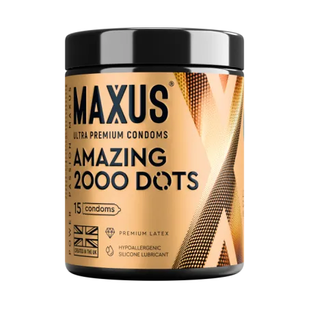 Презервативы MAXUS 2000 Amazing Dots №15 с железным кейсом, точечные, 15 шт